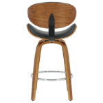 Bar stool Seren pakoworld black pu-wood walnut