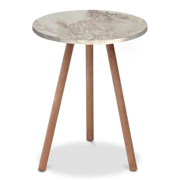 Roma Megapap melamine side table in beige marble effect color 33