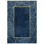 HM7676.28 80X150cm, JOSIANE, blue-gold carpet, with fringes