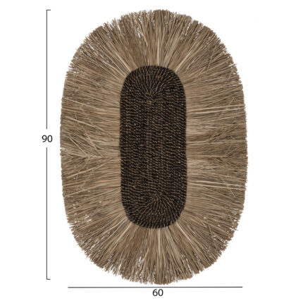 WALL DECOR OVAL MADE OF GRASS AND ABACA FIBERS IN NATURAL COLOR 60x5x90Hcm.HM7795