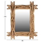 MIRROR FB99372 SOLID TEAK BRANCHES NATURAL 100X80H