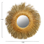 WALL MIRROR ROUND PANDAN GRASS FRAME IN NATURAL-GOLD COLOR 110x5x110Hcm.HM7743