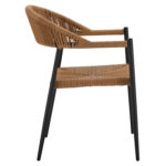 CHARCOAL ALUMINUM ARMCHAIR WITH BEIGE PE ROPE HM5787.02 57x60x81,5 cm.