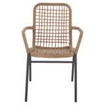 ALUMINUM ARMCHAIR SPANO HM6046 ANTHRACITE FRAME- BEIGE SYNTHETIC RATTAN 55,5x58x81Hcm.