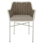 ARMCHAIR ALUMINUM HM5858.02 WHITE WITH BEIGE ROPE 56x58x76Hcm.