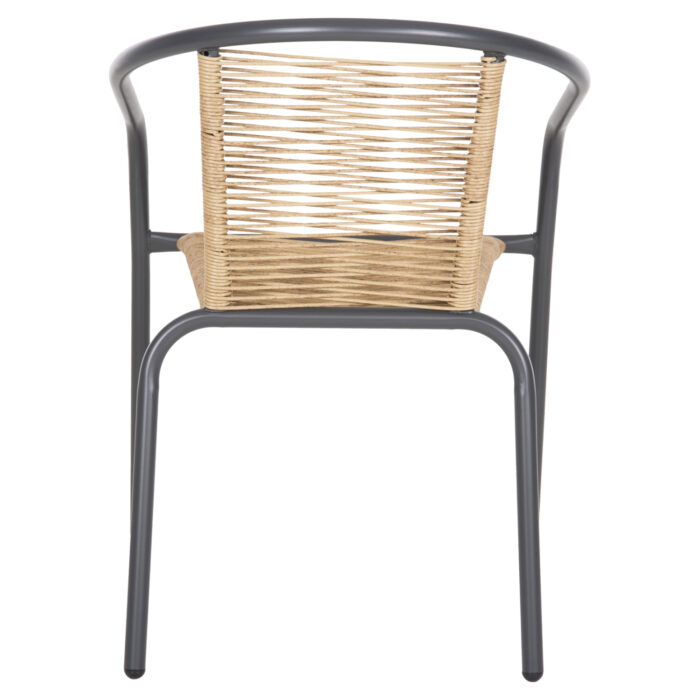 polythrona fb9596902 metallo gkri synth 5 2 Armchair Swifter Hm5969.02 Metal In Grey-synthetic Rattan In Natural 54x61x75hcm.