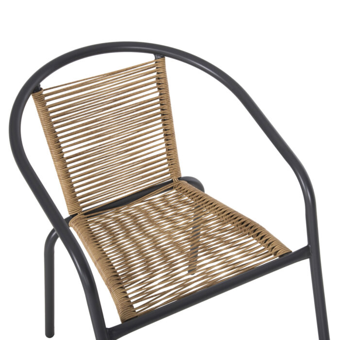 polythrona fb9596902 metallo gkri synth 6 2 Armchair Swifter Hm5969.02 Metal In Grey-synthetic Rattan In Natural 54x61x75hcm.