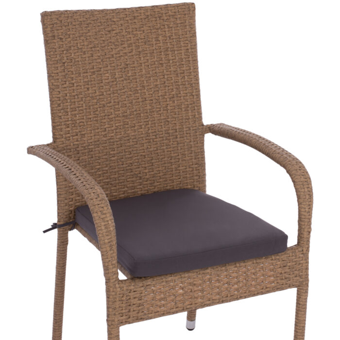 polythrona metalliki anisha fb9568502 me 6 2 Armchair “anisha” Metal With Brown-mocha Wicker And Seat Cushion Hm5685.02 56x60x94h Cm.
