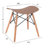 Stool with wooden legs Tonia HM0109.25 Cappuccino 46.5x35x47 cm.