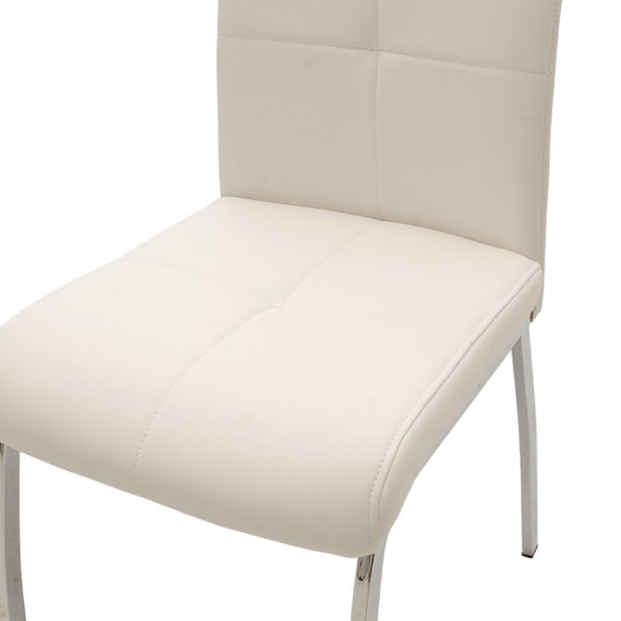 029 000070 5 1 Καρέκλα Ariadne Homepaketo Pu λευκό-πόδι χρωμίου