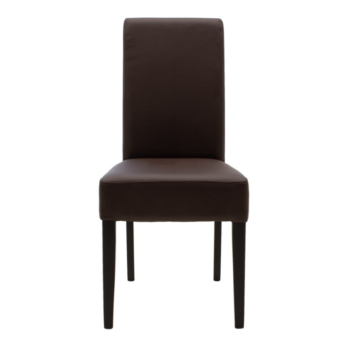 047 000033 4 Καρέκλα Ditta Homepaketo Pu σκούρο καφέ-πόδι μασίφ ξύλο Wenge