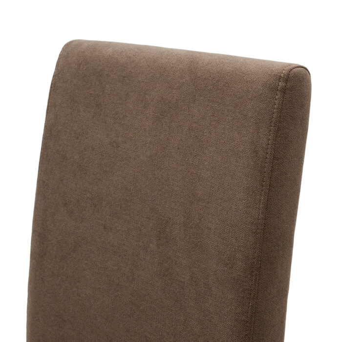 047 000038 5 Καρέκλα Ditta Homepaketo ύφασμα ανοικτό καφέ-πόδι μασίφ ξύλο καρυδί