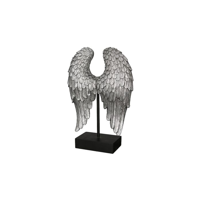 Διακοσμητικό ArteLibre Φτερά Σε Βάση Ασημί/Μαύρο Polyresin 8x21x30cm