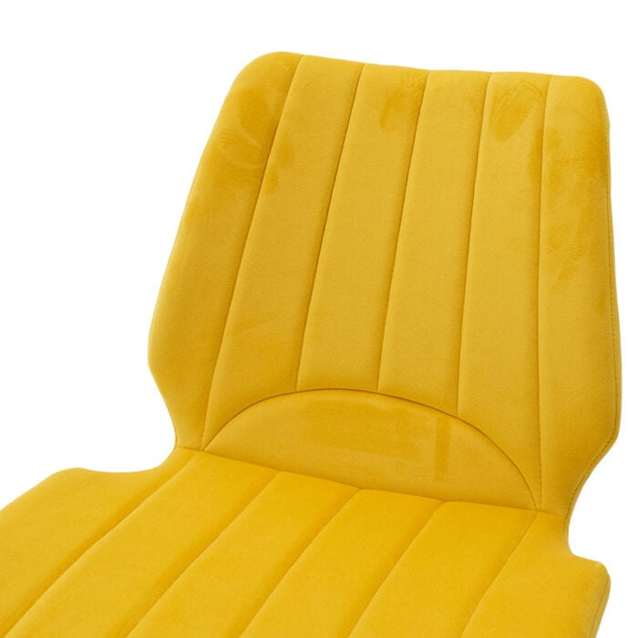 058 000012 4 2 Καρέκλα Sabia Homepaketo βελούδο κίτρινο-μαύρο πόδι
