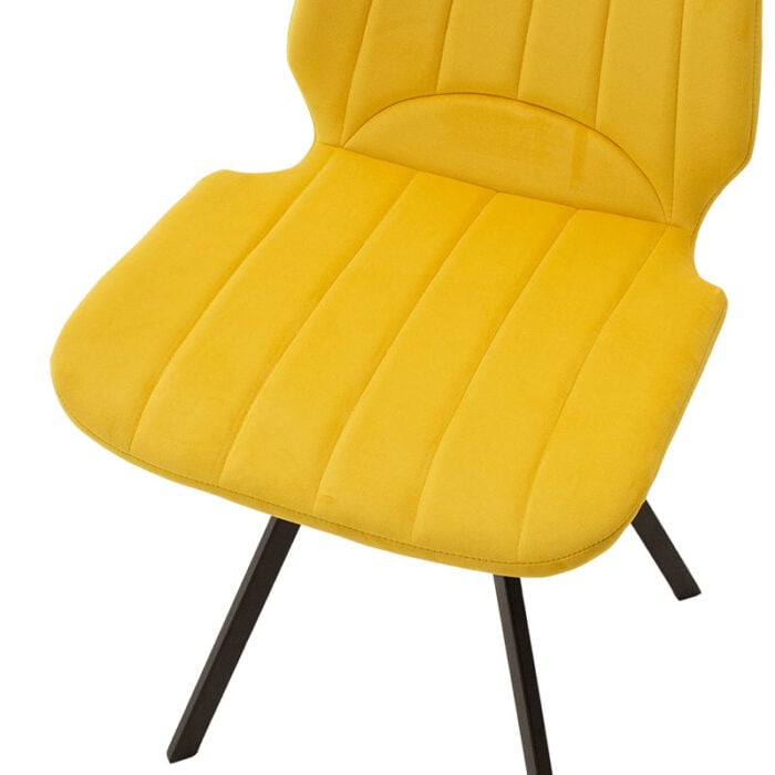058 000012 5 2 Καρέκλα Sabia Homepaketo βελούδο κίτρινο-μαύρο πόδι