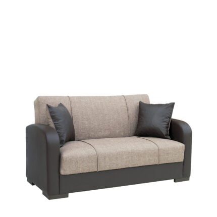 ArteLibre MARTINI Two-Seater Sofa Bed Brown PU 154x84x84cm