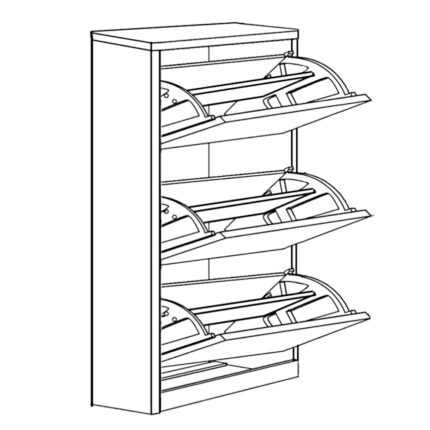 DORIT Shoe Cabinet White Chipboard/Melamine 73x24x113.2cm