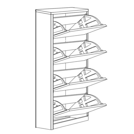 GYDA Shoe Cabinet Natural Chipboard/Melamine 60x20x148cm
