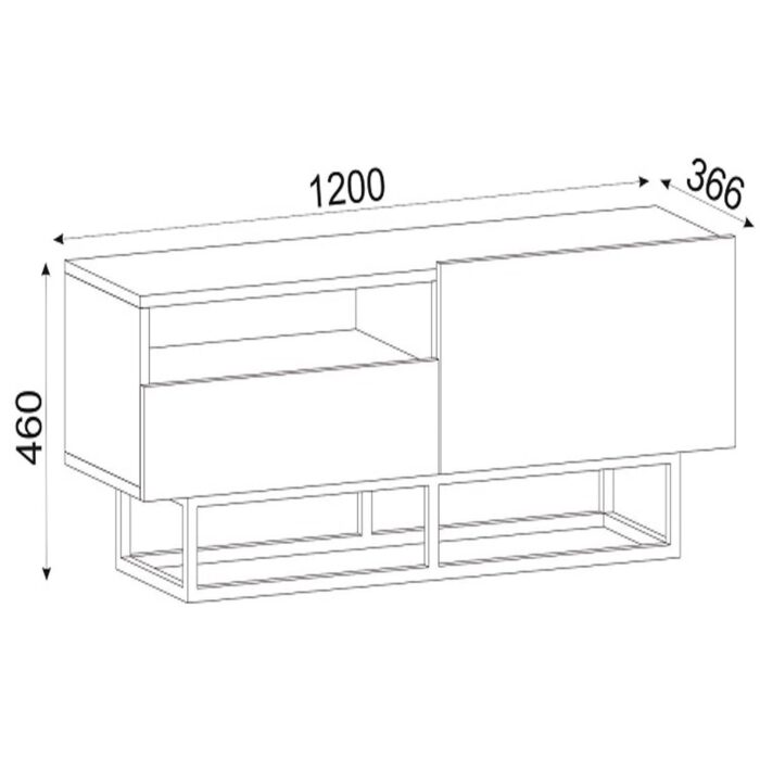 14410051 6 1 Ios Natural Tv Stand 120x37x46cm