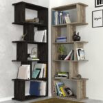 Idra Bookcase Light Brown / Dark Brown 124x26x159cm