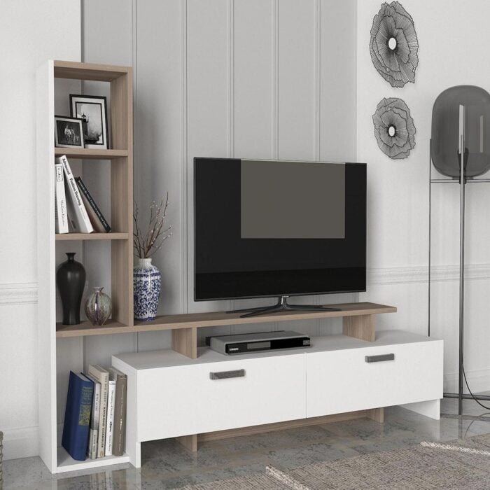 ELASA TV Stand White/Cordoba Chipboard/Melamine 168x31x120cm