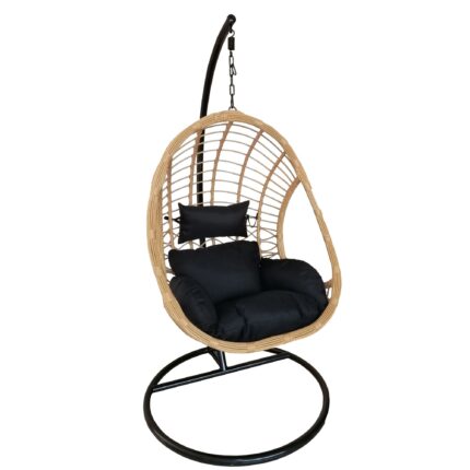 Swing Armchair SONNY Natural / Black 93x70x125cm