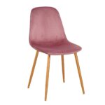 Chair AUDUBON Pink / Gold Fabric / Wood 44x52x85cm