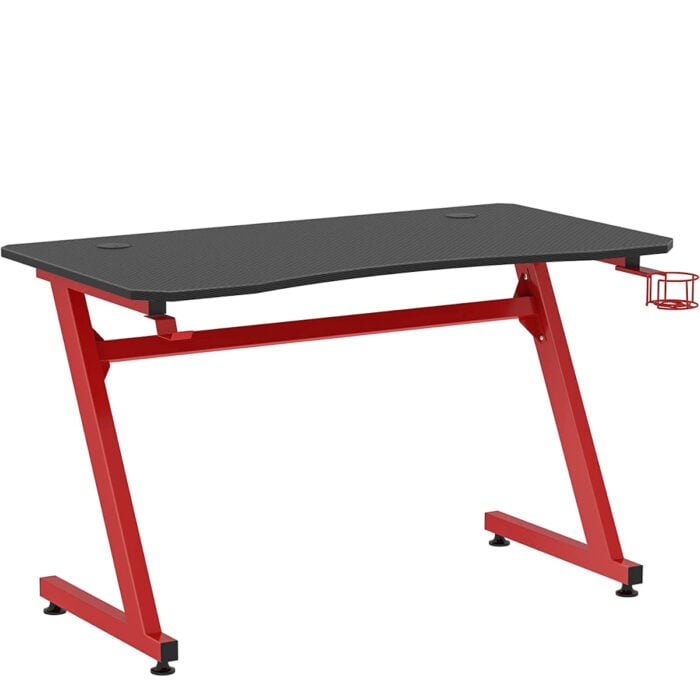 ORGANA Gaming Desk Black/Red Wood/Metal 140x65x75cm