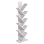 AZIZI Bookcase White Chipboard 35x19.5x130cm