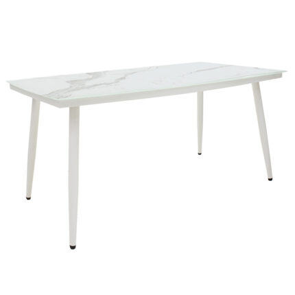 Table Zeren pakoworld metal white-glass 160x90x78cm