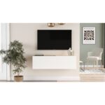 Έπιπλο Τηλεόρασης ArteLibre INVERIE Πεύκο/Λευκό Μοριοσανίδα 100x31.6x29.6cm