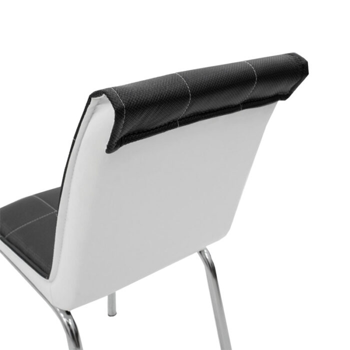190 000040 5 Καρέκλα Avante Homepaketo Pu ασπρόμαυρη-πόδι χρωμίου