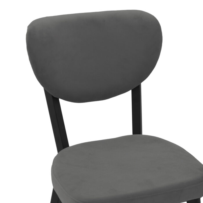 190 000059 5 Καρέκλα Joley Homepaketo ανθρακί βελούδο-πόδι μαύρο μέταλλο 45x39x86.5εκ