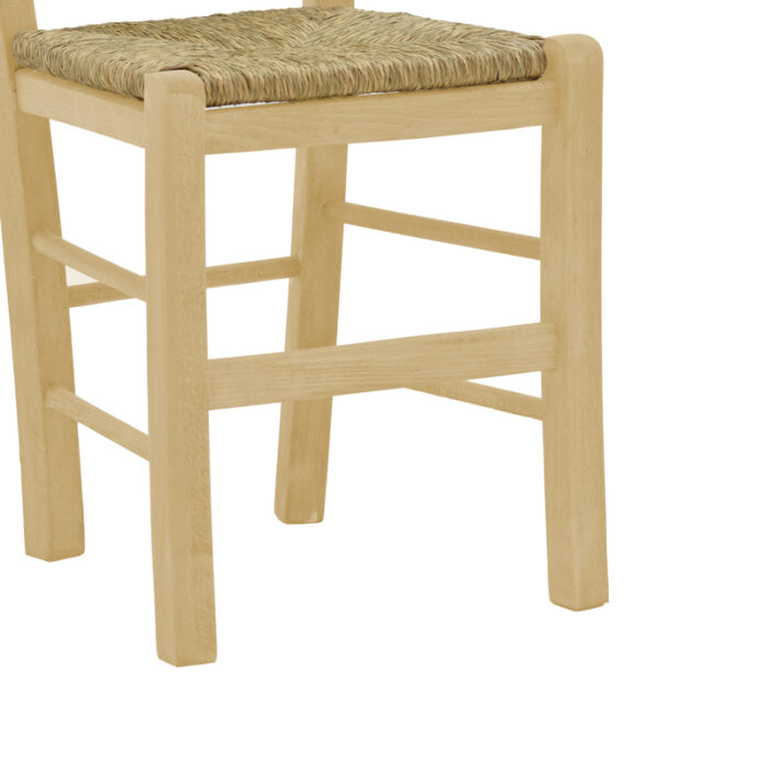 200 000738 6 Καρέκλα καφενείου με ψάθα Seimi-charchie Homepaketo χιαστή άβαφο ξύλο 42x40x89εκ