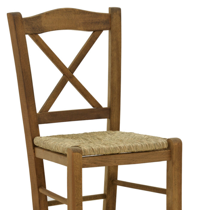 200 000739 5 Καρέκλα καφενείου με ψάθα Seimi-charchie Homepaketo χιαστή καρυδί ξύλο 42x40x89εκ
