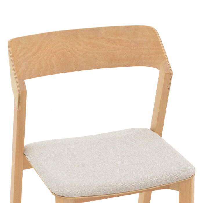 281 000002 5 Καρέκλα Danas Homepaketo φυσικό ξύλο οξιάς- εκρού μαξιλάρι 49x52x78εκ