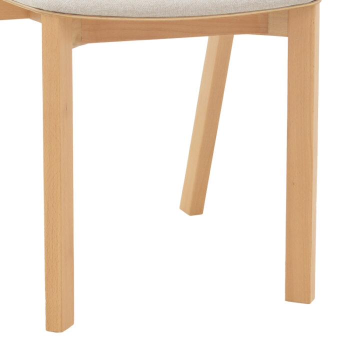 281 000002 7 Καρέκλα Danas Homepaketo φυσικό ξύλο οξιάς- εκρού μαξιλάρι 49x52x78εκ