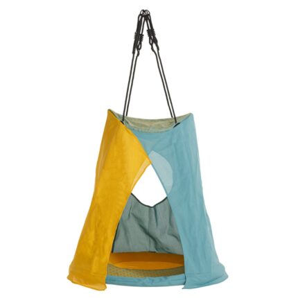 Tent nest swing SWING WITH TENT TURQUOISE - YELLOW