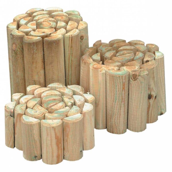 Wooden rollboarder 7cm 4 Log roll edging Ø7x 200cm