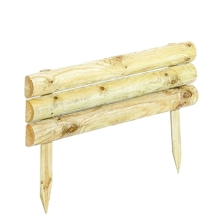 Wooden rollboarder horizontal 2 Log roll edging horizontal halfwood 30(h) x 100cm