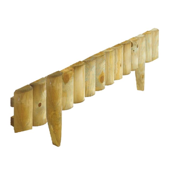 Wooden rollboarder vertical 1 Log roll edging vertical halfwood 105cm