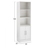 Bookcase from melamine HM2027.05 white color 60x30x180cm