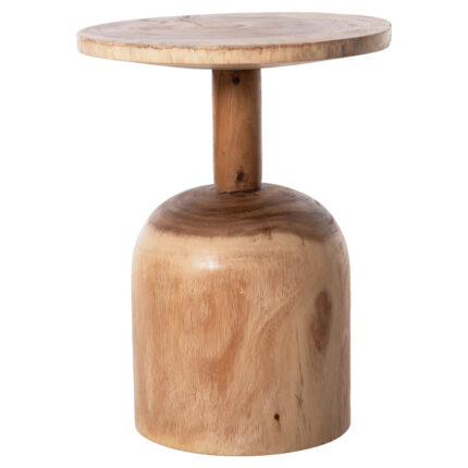 SIDE TABLE ROUND PUMBE HM9891 SOLID SUAR WOOD IN NATURAL COLOR Φ38,5x51,5Hcm.