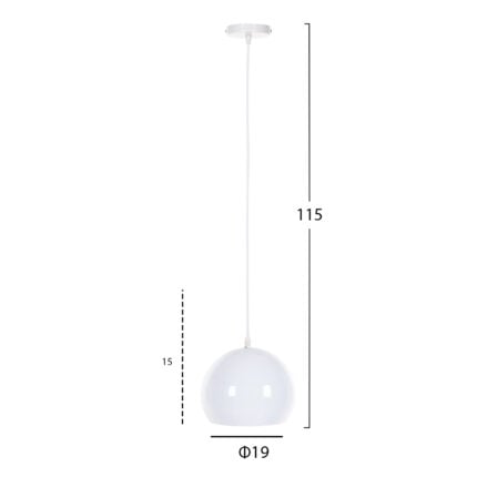 CEILING PENDANT LAMP HM4108 WHITE METAL BELL 19x19x115H cm.