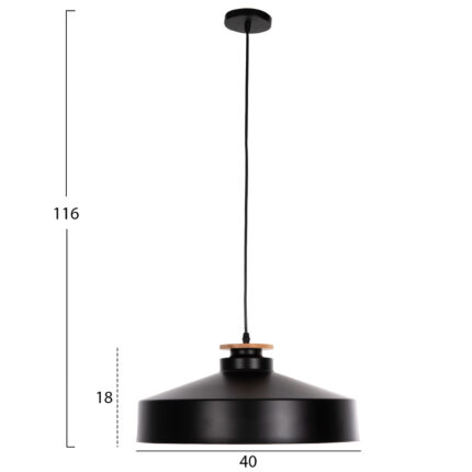 CEILING PENDANT LAMP HM4159.01 BLACK METAL CAP Φ40x116Hcm.