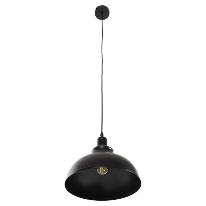 CEILING PENDANT LAMP HM4163 BLACK METAL CAP Φ29x120Hcm