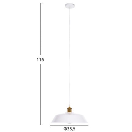 CEILING PENDANT LAMP HM4174.02 WHITE METAL GOLDEN DETAIL ON TOP Φ35,5x116Hcm.