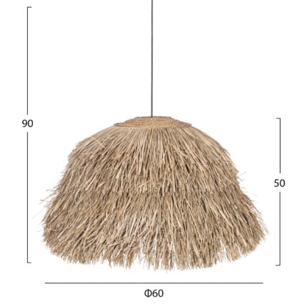 CEILING PENDANT IN BUSH SHAPE MADE OF PANDAN GRASS IN NATURAL COLOR 60x60x50Hcm.HM7775