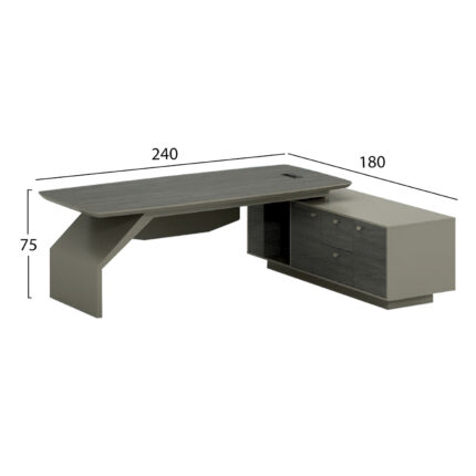 Professional Office Lux Series 240x180x75cm Reversible corner Mocha & Ash color HM2118