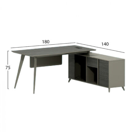 Professional Office Lux Series 180x140x75 Reversible corner mocha & ash HM2116